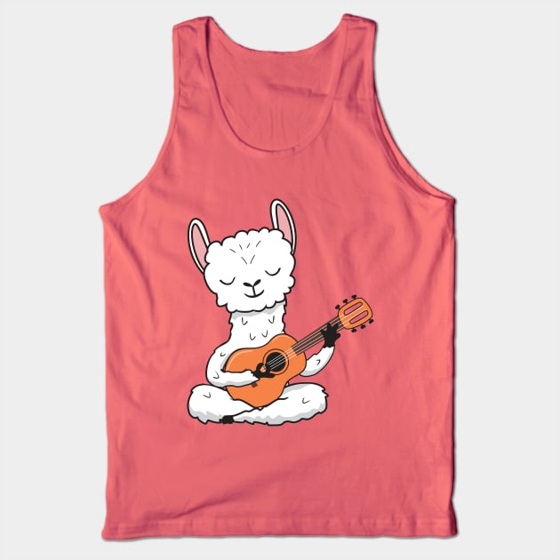 llama playing guitar Tank Top by Mako Design 